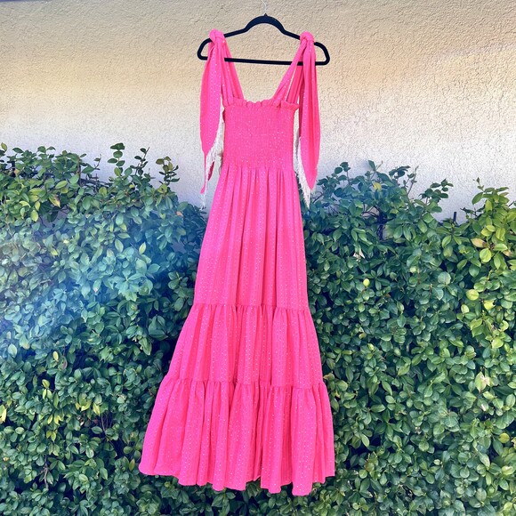 NWT Sundress Jade Long Dress Sequin Smocked Midi Maxi Fringe Size XS Small - Picture 9 of 9